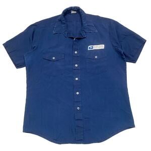 Vintage USPS Mailman Uniform Button Up Shirt Men's XL